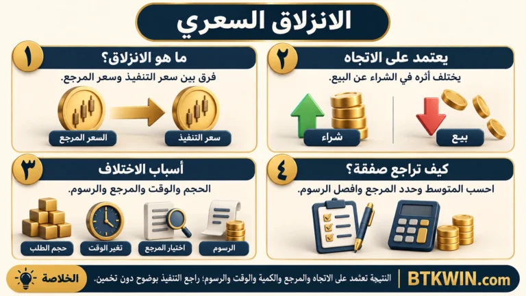 إنفوجرافيك: الانزلاق السعري: طريقة الحساب ومراجعة سعر التنفيذ