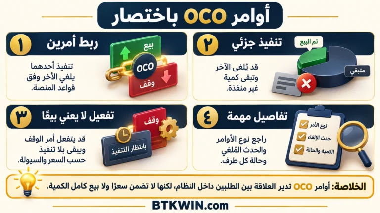 إنفوجرافيك: أوامر OCO: الإلغاء التلقائي والتنفيذ الجزئي خطوة بخطوة