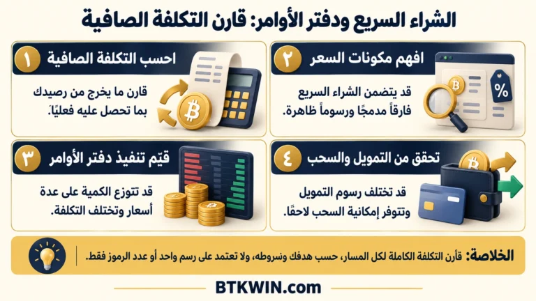 إنفوجرافيك: الشراء السريع ودفتر الأوامر: قارن التكلفة الصافية