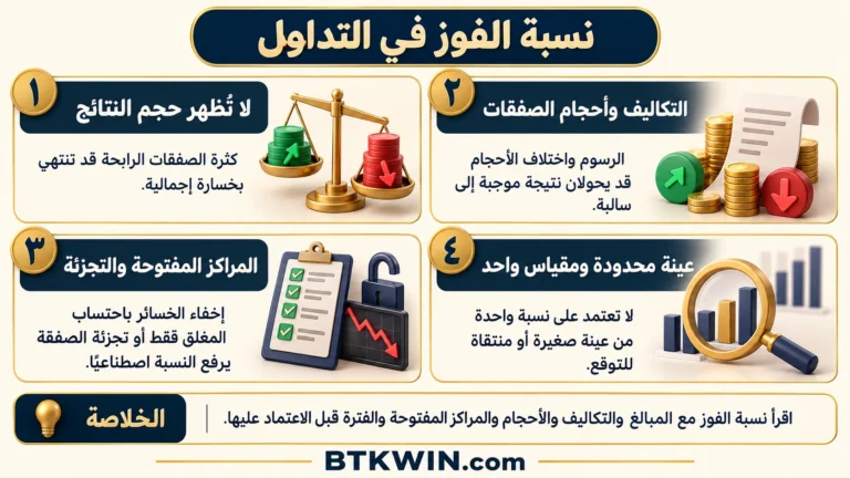 إنفوجرافيك: نسبة الفوز في التداول: لماذا قد تخسر رغم نجاح 70%؟
