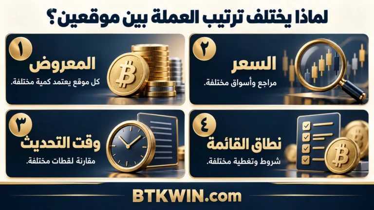 إنفوجرافيك: اختلاف ترتيب العملة بين موقعين: 5 أسباب وطريقة الفحص