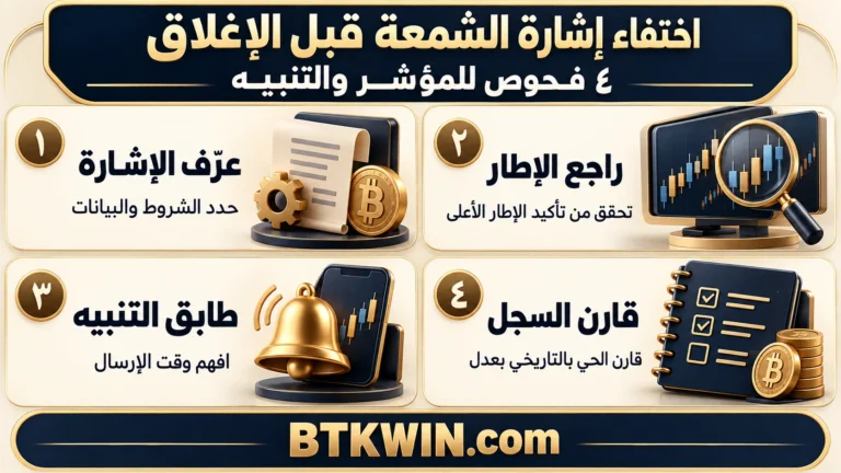 إنفوجرافيك: اختفاء إشارة الشمعة قبل الإغلاق: 4 فحوص للمؤشر والتنبيه