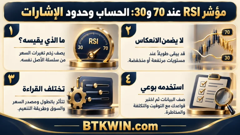 إنفوجرافيك: مؤشر RSI عند 70 و30: الحساب وحدود إشارات البيع والشراء