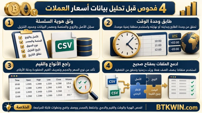 إنفوجرافيك: تصدير أسعار العملات CSV: 4 فحوص قبل تحليل البيانات