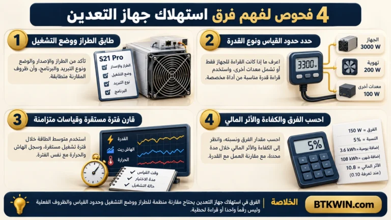 إنفوجرافيك: استهلاك جهاز التعدين أعلى من المواصفات: 4 فحوص للفرق
