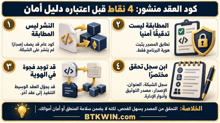إنفوجرافيك: كود العقد منشور: 4 نقاط قبل اعتباره دليل أمان
