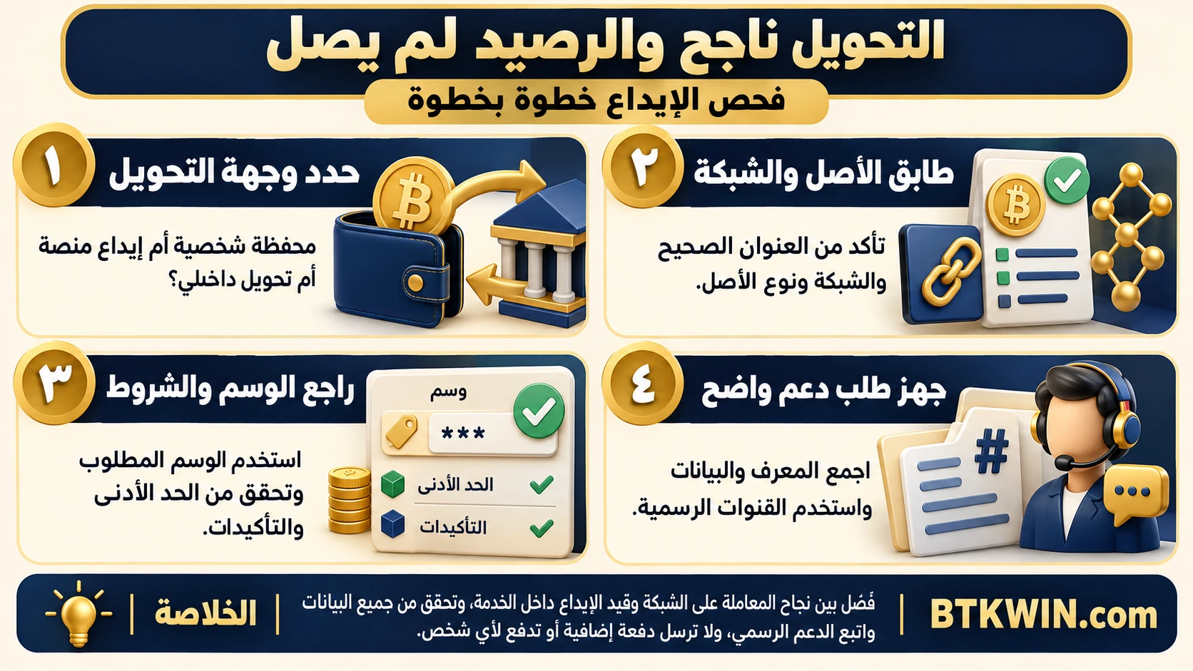 إنفوجرافيك: التحويل ناجح والرصيد لم يصل: فحص الإيداع خطوة بخطوة