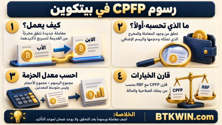 إنفوجرافيك: رسوم CPFP في بيتكوين: حساب الأب والابن قبل التسريع
