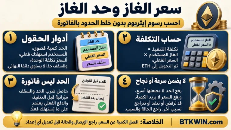 إنفوجرافيك: سعر الغاز وحد الغاز: حساب رسوم إيثريوم دون خلط الحدود بالفاتورة